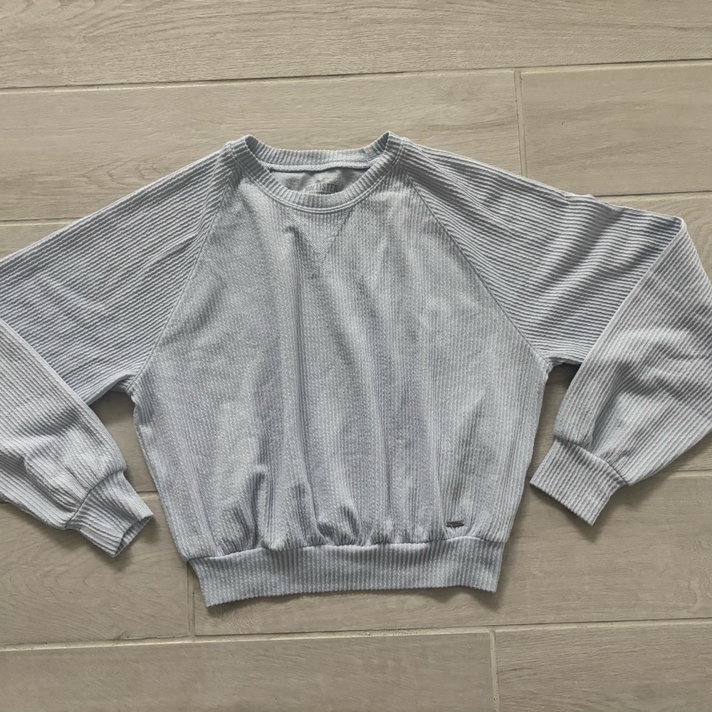 Hollister Light Blue Ribbed Crewneck Tee